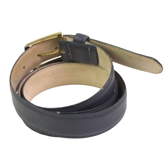 VTG GRAY GENUINE LEATHER 1 1/8"Wd STITCH DRESS CASUAL MEN'S BELT Sz 36 (R83 - Picture 4 of 13